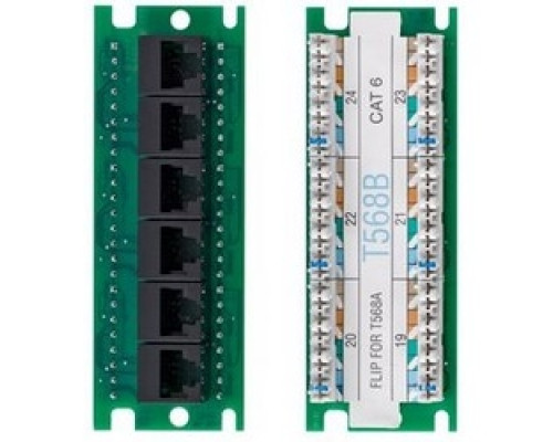 LEVITON  476TM-EX6               Twist And Mount Patch Panel Expansion Board, Cat 6, With Six Ports