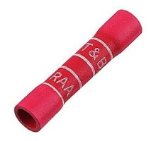 THOMAS & BETTS  2RA18X               Expanded Vinyl-Insulated Butt Splice, Wire Range #22-#18 AWG, Copper, Tin Plated, Length 1.13 Inches, Width .25 Inches, Maximum Insulation Diameter .170, Red