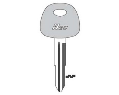 KABA ILCO CORP  HY14-P NP A09  AJ01626012              Vehicle Key Blank, Plastic Head, Brass, Nickel Plated, 9 Price Group, For Hyundai