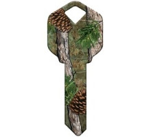 HOWARD KEYS  KW-HK49               Decorative Key Blank, Kwikset, Pine Camouflage Design