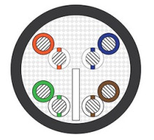 LIBERTY CABLE  L6ERBK1BX               Category 6E Cable, 23 AWG 4 Pair Solid Non-Shielded Bare Copper Riser