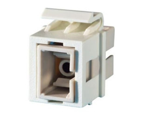 ORTRONICS  KSSC               1-SC fiber Keystone module, simplex, multimode, phosphor-bronze alignment sleeves, 180 degree exit, Fog White