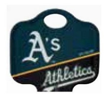 KABA ILCO CORP  KW1-MLB-ATHLETICS A46               Decorative Key Blank, MLB Team Key, Kwikset/Titan, Athletics Logo, KW1 Keyway, 46 Price Group