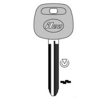 KABA ILCO CORP  TOY43AT4 NP  IAX00001742              Vehicle Key Blank, Transponder Key, Brass, Nickel Plated, For Toyota