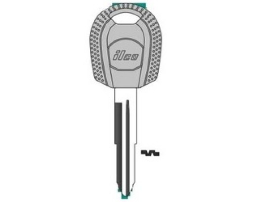 KABA ILCO CORP  KK6-P NP A08  AJ00000802              Vehicle Key Blank, Plastic Head, Brass, Nickel Plated, 8 Price Group, For Kia