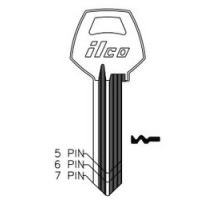 KABA ILCO CORP  A1001GRM NP A11  AA00006283              Cylinder Lock Key Blank, 6-Pin, Natural Nickel Silver, 11 Price Group, For Corbin/Russwin