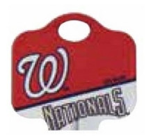 KABA ILCO CORP  KW1-MLB-NATIONALS A46               Decorative Key Blank, MLB Team Key, Kwikset/Titan, Nationals Logo, KW1 Keyway, 46 Price Group