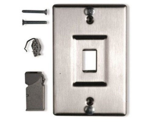 SIEMON COMPANY MX-WP-Z6AS-SS        Wall Phone Plate, Kit, Single Gang, MX, 1 Z6A-SK04, Stainless Steel