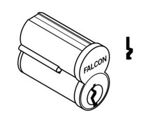 FALCON LOCK  C646 E 626               Door Lock Cylinder, Interchangeable Core, 6-Pin, Uncombinated, Standard, E Keyway, Satin Chrome