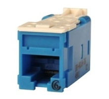 ORTRONICS  HDJ6-36               High Density Jack, 8-Position, 1-Port, Cat 6, T568A/B Wiring, 26 to 22 AWG Solid, 16 MM Width x 40.89 MM Depth x 21.34 MM Height, Lead-Free High Impact Thermoplastic, Blue