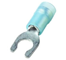 THOMAS & BETTS  KN14-8LF-M               Nylon Insulated Locking Fork Terminal, Length 0.866in, Width 0.283in, Bolt Hole #8, Wire Range #16-#14 AWG, Blue, Copper, Tin Plated