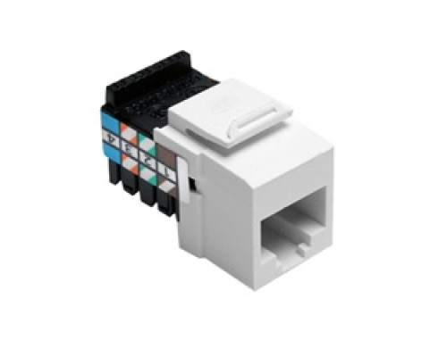 LEVITON  41108-RW8               Voice Grade QuickPort Connector, 8 Position, 8 Conductor, White