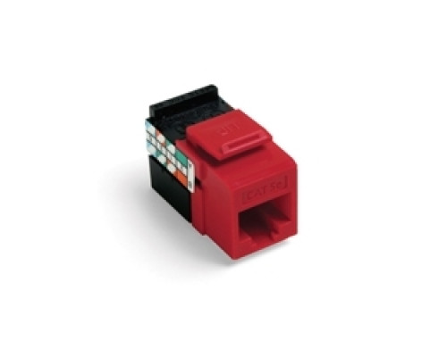 LEVITON  5G108-RC5               GigaMax 5e QuickPort Connector, UTP Category 5e, 110 Style Termination, Universal Wiring, Crimson