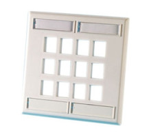 ORTRONICS  KSFP12-88               Dual gang plastic faceplate, holds eight Keystone jacks or modules, Cloud White