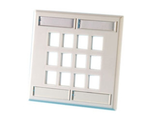 ORTRONICS  KSFP12-88               Dual gang plastic faceplate, holds eight Keystone jacks or modules, Cloud White