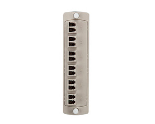 LEVITON 5F100-2IL        Opt-X Precision Molded Plate Beige , 62.5/125um Multimode OM1, Duplex LC, 12 Fibers, Zirconia Ceramic Sleeve