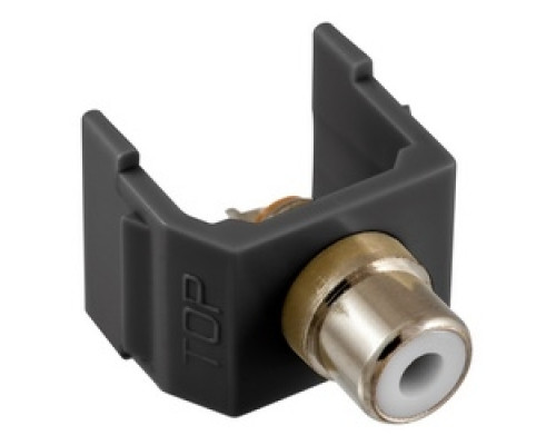 HUBBELL PREMISE WIRING  SFRCWBK               RCA Connector, Solder Termination,White Insulator, Black Housing