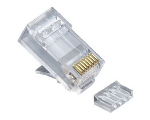 PLATINUM TOOLS INC  106188J               Modular Plug, Standard, High Performance, Round, Solid, Non-Shielded, 2-Piece, 3-Prong Conductor Contact, RJ45, Cat 6, With Liner, 100 each per Jar
