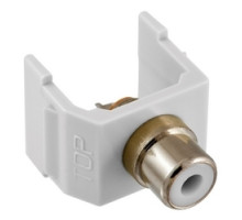 HUBBELL PREMISE WIRING  SFRCWW               RCA Connector, Solder Termination,White Insulator, White Housing