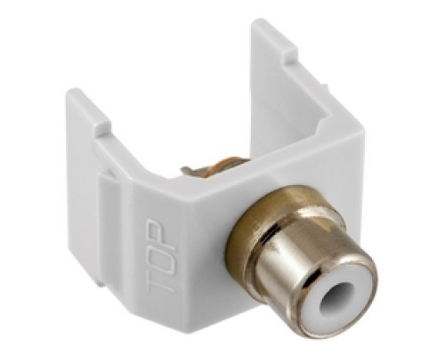 HUBBELL PREMISE WIRING  SFRCWW               RCA Connector, Solder Termination,White Insulator, White Housing