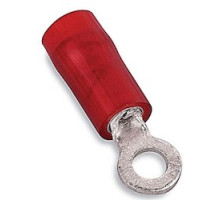 THOMAS & BETTS  RA753SP               Nylon Insulated Ring Terminal, Length 1.30in, Width 0.72in, Max Insulation 0.136, Bolt Hole 1/2in, Wire Range #22-#16 AWG, Red, Copper, Silver Plated, 1,000 Pack