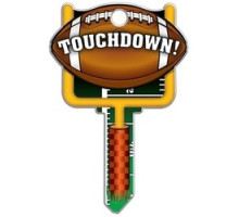 LUCKY LINE PRODUCTS INC  B121K               House Key, Kwikset, Football, Brass, Enamel Coating, 1 each per Card