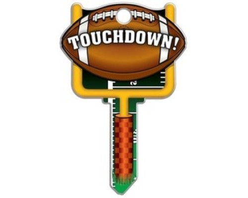 LUCKY LINE PRODUCTS INC  B121K               House Key, Kwikset, Football, Brass, Enamel Coating, 1 each per Card