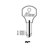 KABA ILCO CORP  SR1000V NP A08  AA25036092              Cabinet Lock Key Blank, 5-Disc, Brass, Nickel Plated, 8 Price Group, For Corbin