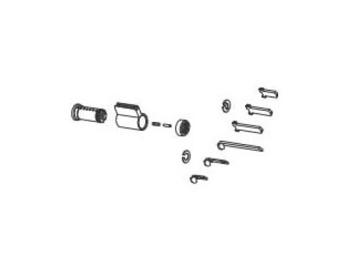KABA ILCO CORP 3400-26D-1099-D        Lock Cylinder Kit, Peaks, Universal, Uncombinated, 99, Key-In-Knob, D Keyway, Satin Chrome Plated, Includes 3 Fixed and 3 Lost Motion Tailpiece, For Arrow/Kaba/Schlage