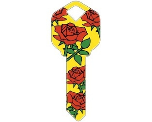 HOWARD KEYS  SC1-HK18               Decorative Key Blank, Schlage, Roses Design