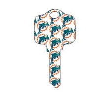 KABA ILCO CORP  KW1-NFL-DOLPHINS A46               Decorative Key Blank, NFL Team Key, Kwikset/Titan, Dolphins Logo, KW1 Keyway, 46 Price Group