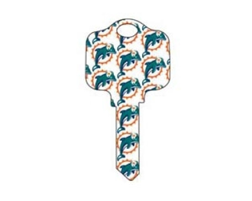 KABA ILCO CORP  KW1-NFL-DOLPHINS A46               Decorative Key Blank, NFL Team Key, Kwikset/Titan, Dolphins Logo, KW1 Keyway, 46 Price Group