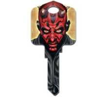 HOWARD KEYS  KW-SW5               Decorative Key Blank, Kwikset, Large Headed, Painted, Star Wars Darth Maul Design, With Metallic Ink, Individually Carded