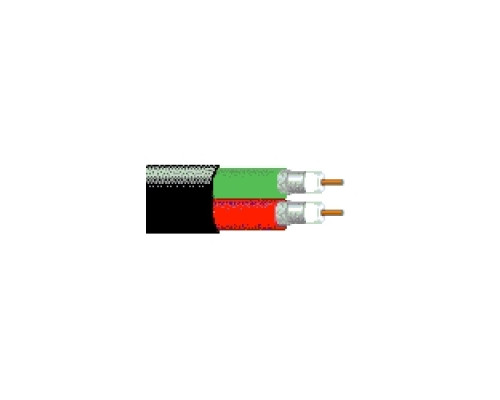 BELDEN BAV  1694D 0101000               Coax - Dual RG-6/U Type Precision Low Loss Serial Digital Video coax 2 18 AWG PE SH PVC FRPVC PARA PVC Black