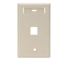 LEVITON  42080-1IS               QuickPort Wallplate with ID Window, Single Gang, 1-Port, Ivory