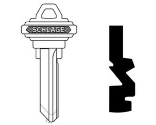 SCHLAGE ALLEGION BRAND  35-056-J        Door Lock Cylinder Key Blank, Classic, Conventional, Embossed, Standard Bow, Control, J Keyway, Nickel Silver