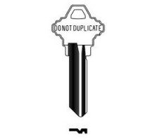 KABA ILCO CORP  101E-NS-DND NS A40  AA00019263              Cylinder Lock Key Blank, Look-Alike, 6-Pin, E Keyway, Do Not Duplicate, Natural Nickel Silver, 8 Price Group, For Schlage