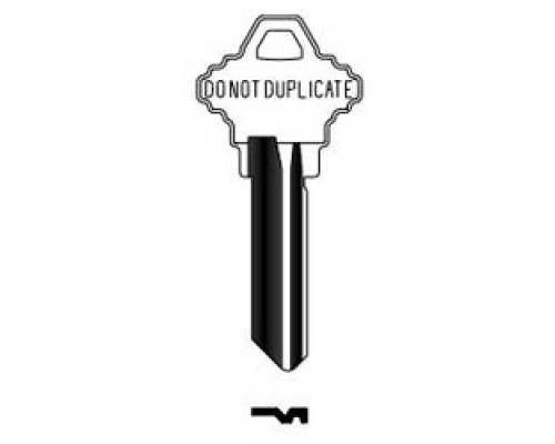 KABA ILCO CORP  101E-NS-DND NS A40  AA00019263              Cylinder Lock Key Blank, Look-Alike, 6-Pin, E Keyway, Do Not Duplicate, Natural Nickel Silver, 8 Price Group, For Schlage