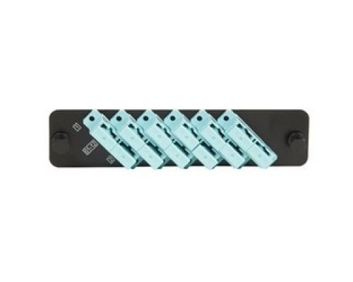 COMMSCOPE SYSTIMAX SOLUTIONS  760066076  PNL-BK-012-MFA-SC02-AQ              Fiber Adapter Panel, 1000-Type, 6 Lazrspeed Multimode Duplex SC Aqua Adapters, Black Finish