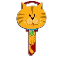 LUCKY LINE PRODUCTS INC  B115K               House Key, Kwikset, Cat, Brass, Enamel Coating, 1 each per Card