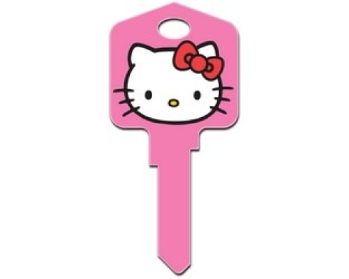 HOWARD KEYS  SC1-SR1               Decorative Key Blank, Schlage, Large Headed, Painted, Hello Kitty Design, Pink, Individually Carded