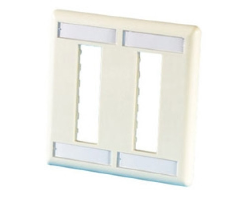 ORTRONICS 40300555-99        TracJack Faceplate, six-port dual gang , plastic, Wiremold Ivory