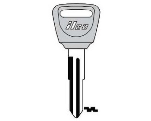 KABA ILCO CORP  HD96-P NP A10  AJ01197022              Vehicle Key Blank, Plastic Head, Brass, Nickel Plated, 10 Price Group, For Acura