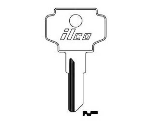 KABA ILCO CORP  K1054B NP A04  IN24              Cylinder Lock Key Blank, Brass, Nickel Plated, 4 Price Group, For Bargman/Ilco