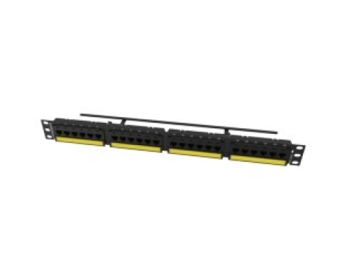 ORTRONICS  SP6AU24               Techchoice Cat6A Modular Patch Panel, 24-port, Flat, Black