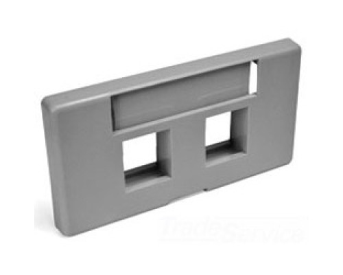LEVITON 49910-SG2        QuickPort Modular Furniture Faceplate, 2-Port, Grey, Compatible with Steelcase, Haworth, HON, and Others, Compatible with Herman Miller when G1189A Reducer from Herman Miller is used.