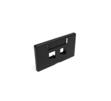 LEVITON  49910-HE2               QuickPort Modular Furniture Faceplate, 2-Port, Black, Compatible with Herman Miller products.