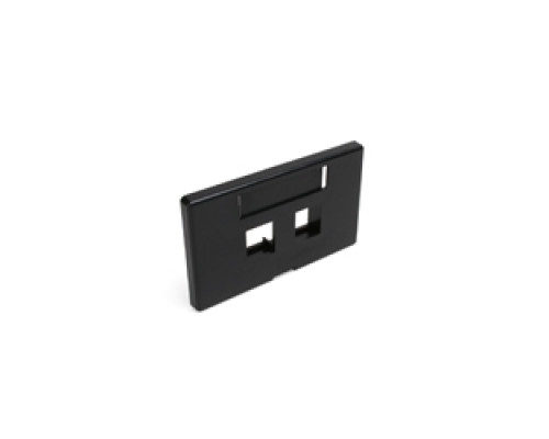 LEVITON  49910-HE2               QuickPort Modular Furniture Faceplate, 2-Port, Black, Compatible with Herman Miller products.