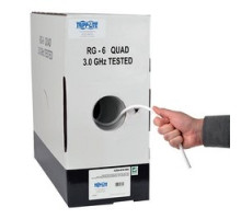 TRIPP LITE  A224-01K-WH               RG6/U Quad-Shield CMR-Rated Coaxial Cable, White, 1000 ft.