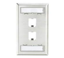 PANDUIT  CFPL2SY               Mini-Com Stainless Steel Faceplate 2 Port